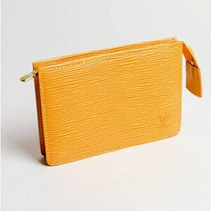 Louis Vuitton Yellow Epi Leather Zip Toilette Cosmetic Pouch M48509